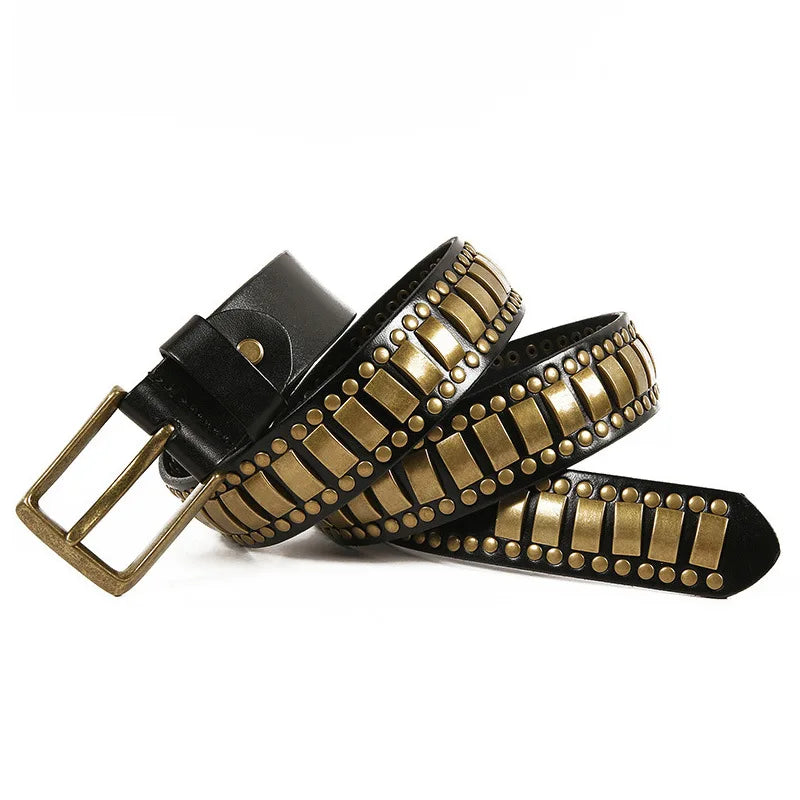 Luxury Original Leather Punk Hip Hop Unisex Belts
