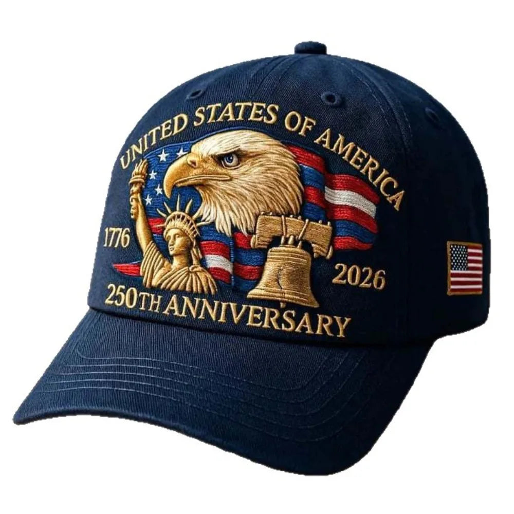 USA 250th Anniversary Eagle Print Unisex Adjustable Cotton Hat