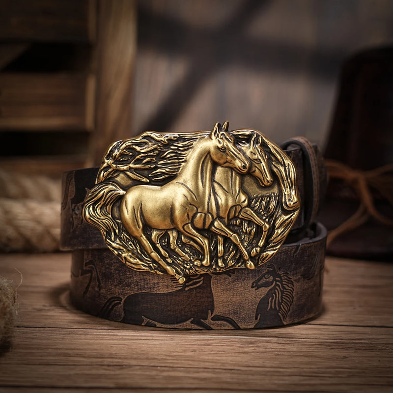 Western Cowboy PU Leather Belt for Men