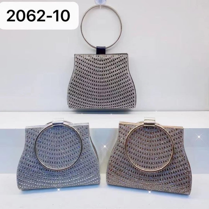 Diamond Rhinestone Clutch Crystal Party Bag For Woman 2062-10 Black HANDBAGS