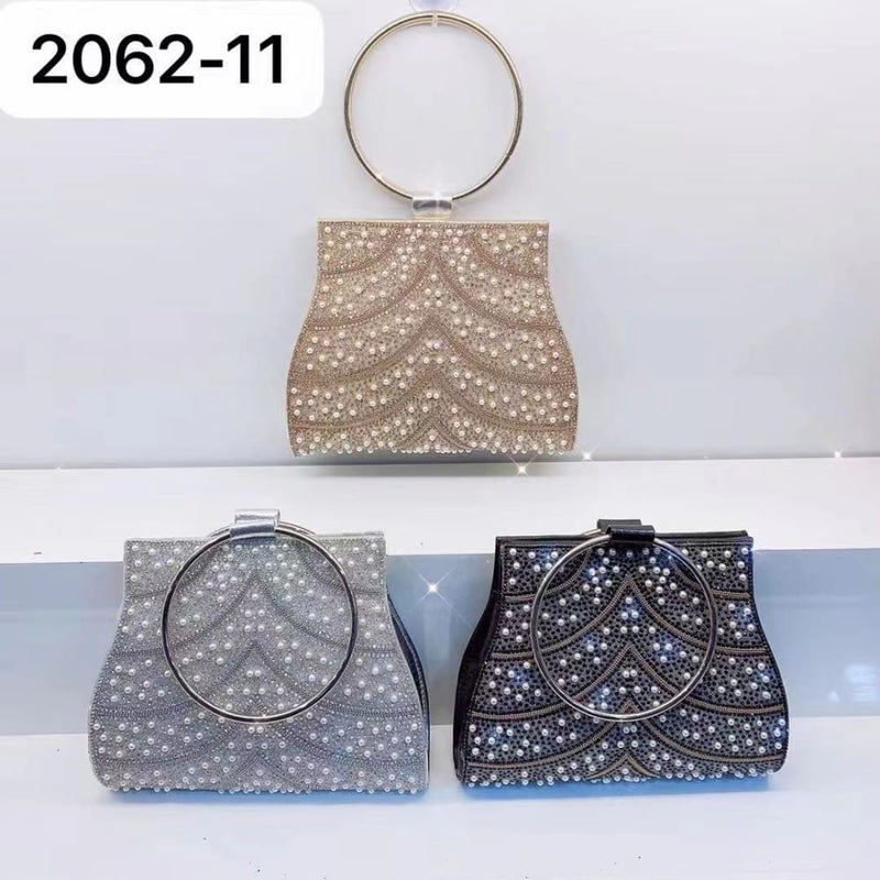 Diamond Rhinestone Clutch Crystal Party Bag For Woman 2062-11 Silver HANDBAGS