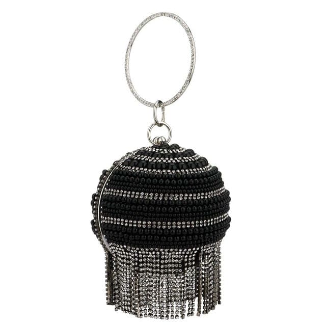 Diamond Tassels Rhinestone Round Ball Wedding Party Bags Clutch