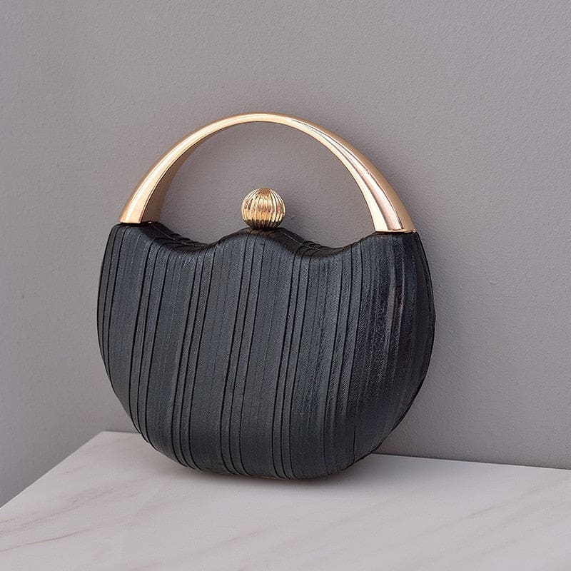 Elegant Round Shoulder Luxury Wedding Women Clutch Black A Handbags