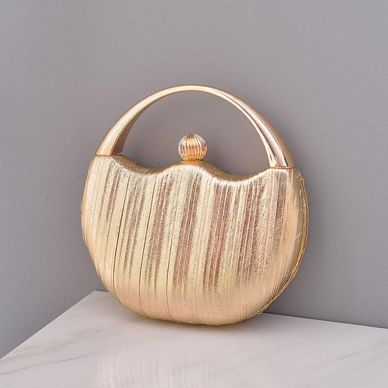 Elegant Round Shoulder Luxury Wedding Women Clutch Gold A Handbags