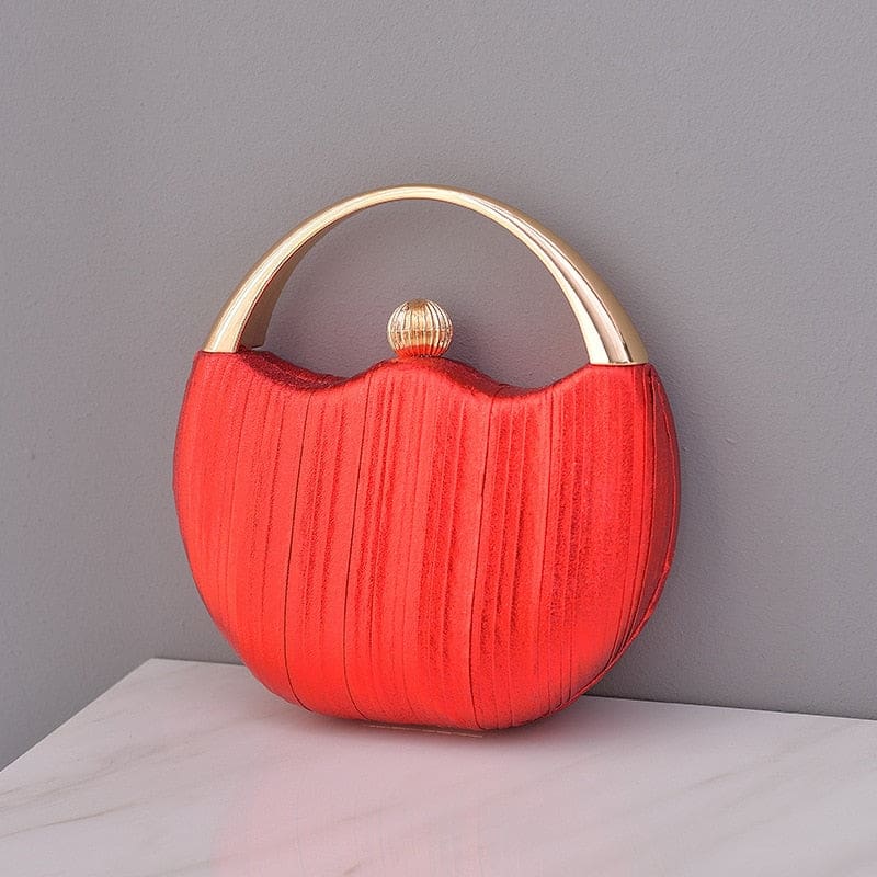 Elegant Round Shoulder Luxury Wedding Women Clutch Red A Handbags