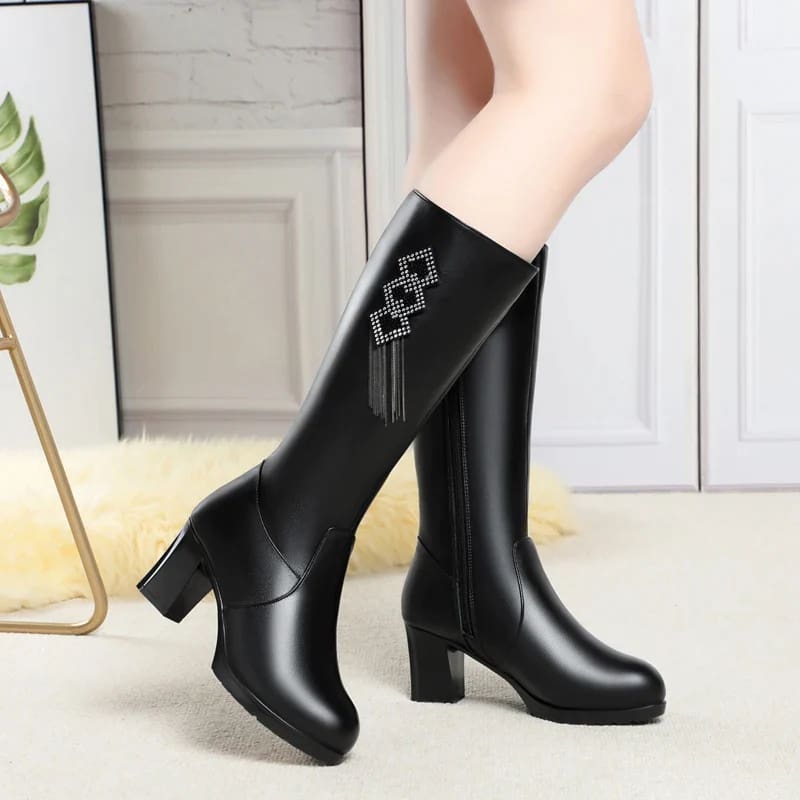 High Heel Winter Genuine Leather Women Boots WOMEN BOOTS