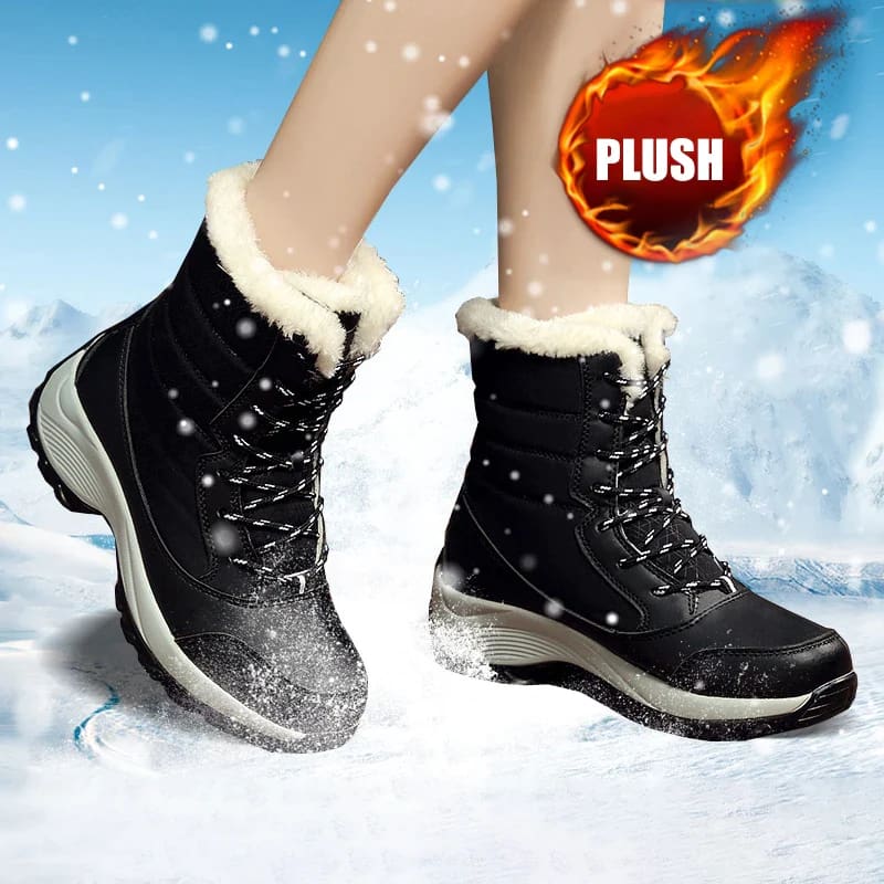Plush Warm Waterproof Thigh High Winter Boots For Women HIGH HEELS