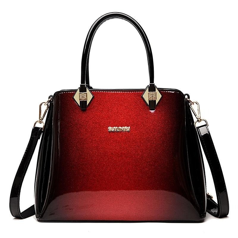 luxury brand designer patent leather ladies shoulder bag