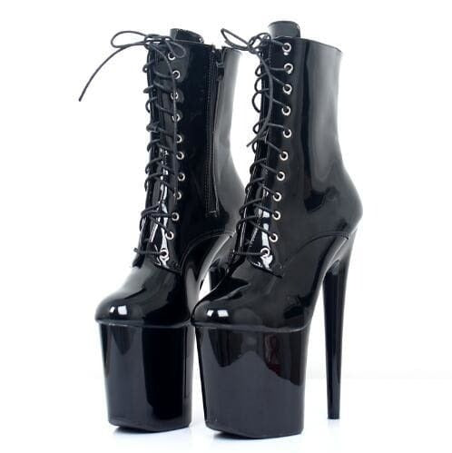 20cm extreme high heels lace up pole dancing ankle boots