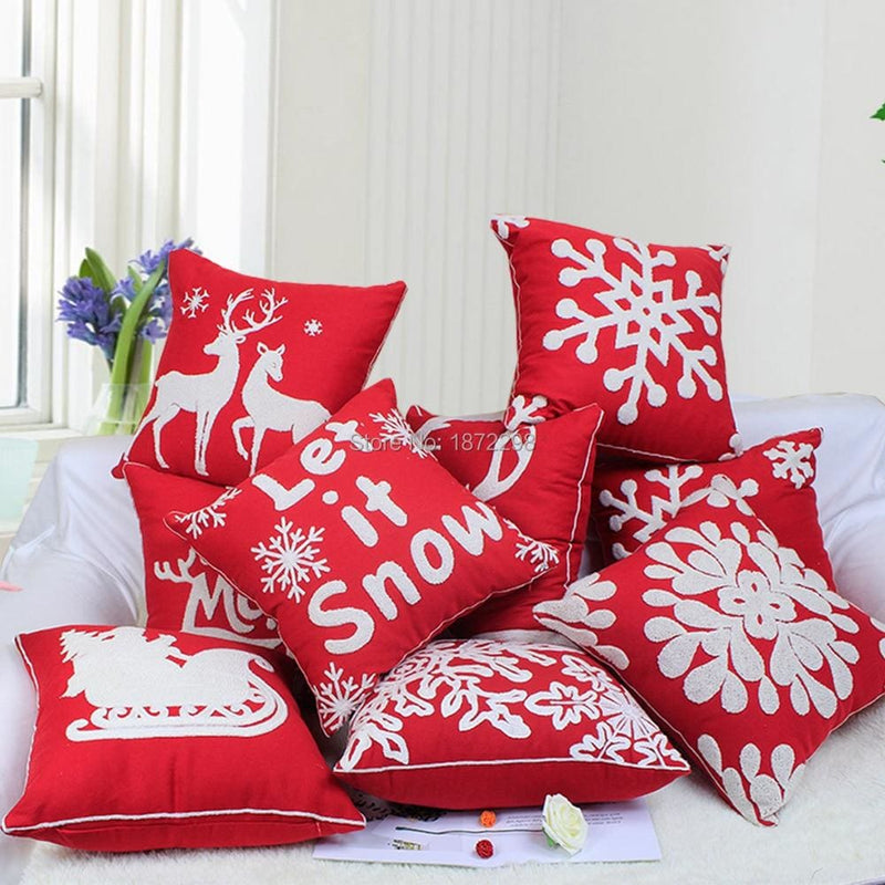 45*45cm christmas style 100% cotton wool embroidery cushion cover