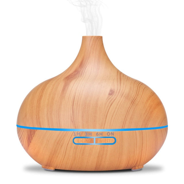 550ml aromatherapy essential oil diffuser wood grain remote control