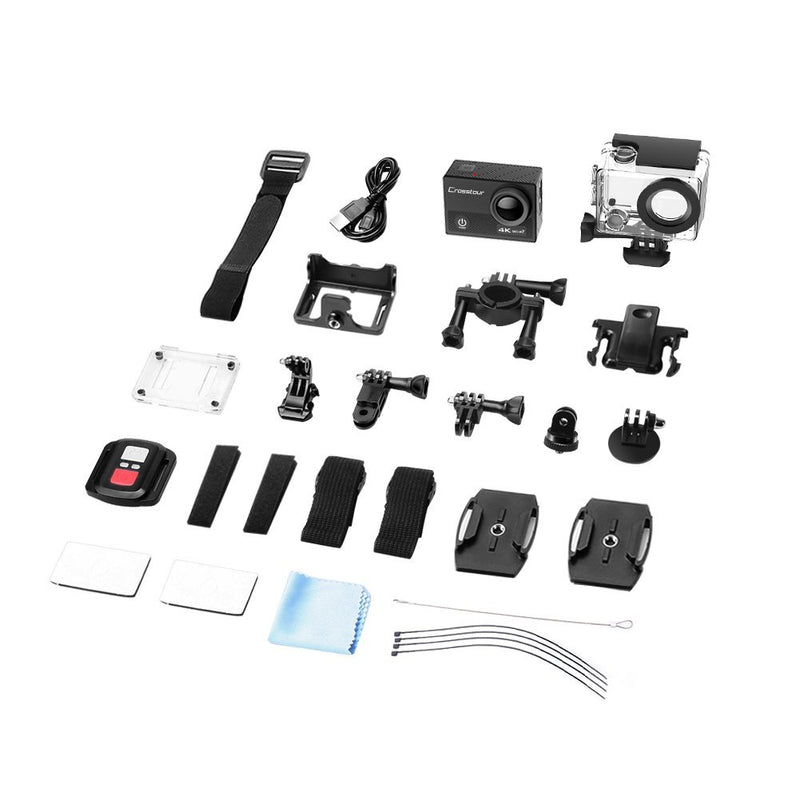 crosstour action waterproof camera 4k wifi 16mp ultra hd with remote control