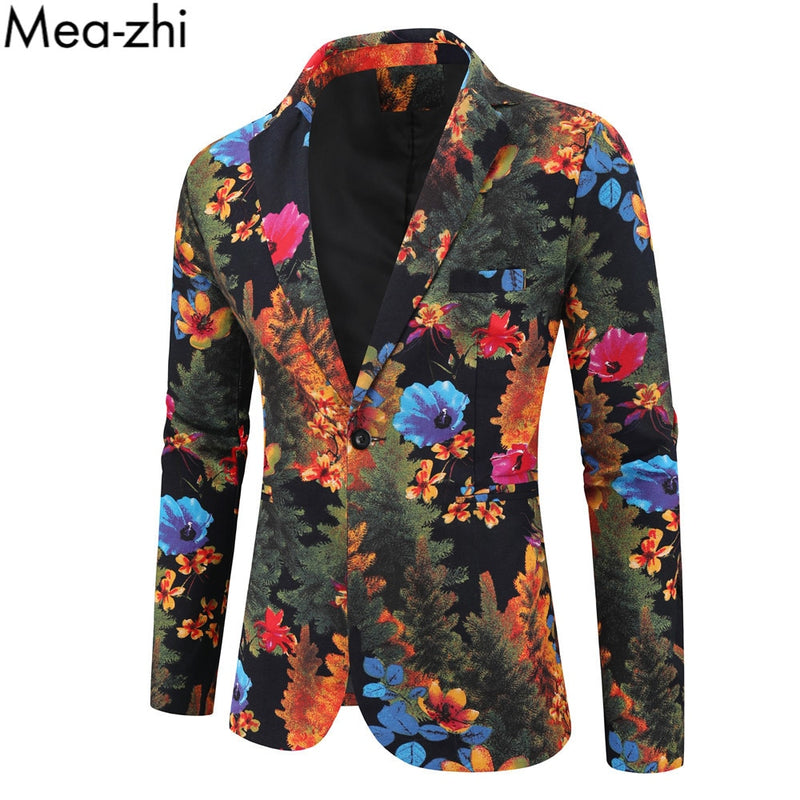 blazer men one button slim fit youth casual suit jackets long sleeve fashion mens blazer jacket