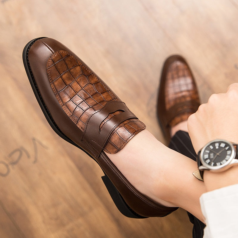 men casual shoes formal men's designer loafers luxurious leather stitching summer fashion high quality party wedding