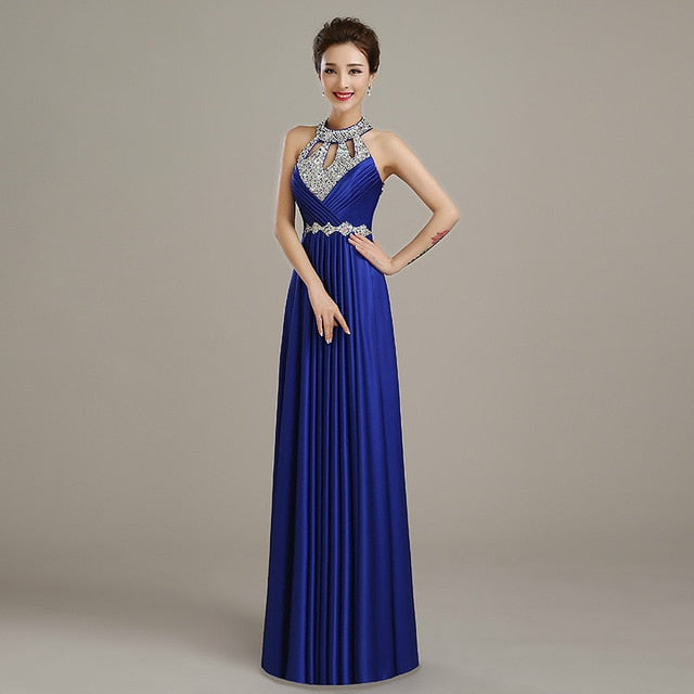 elegant long floor length satin sexy formal prom party gowns
