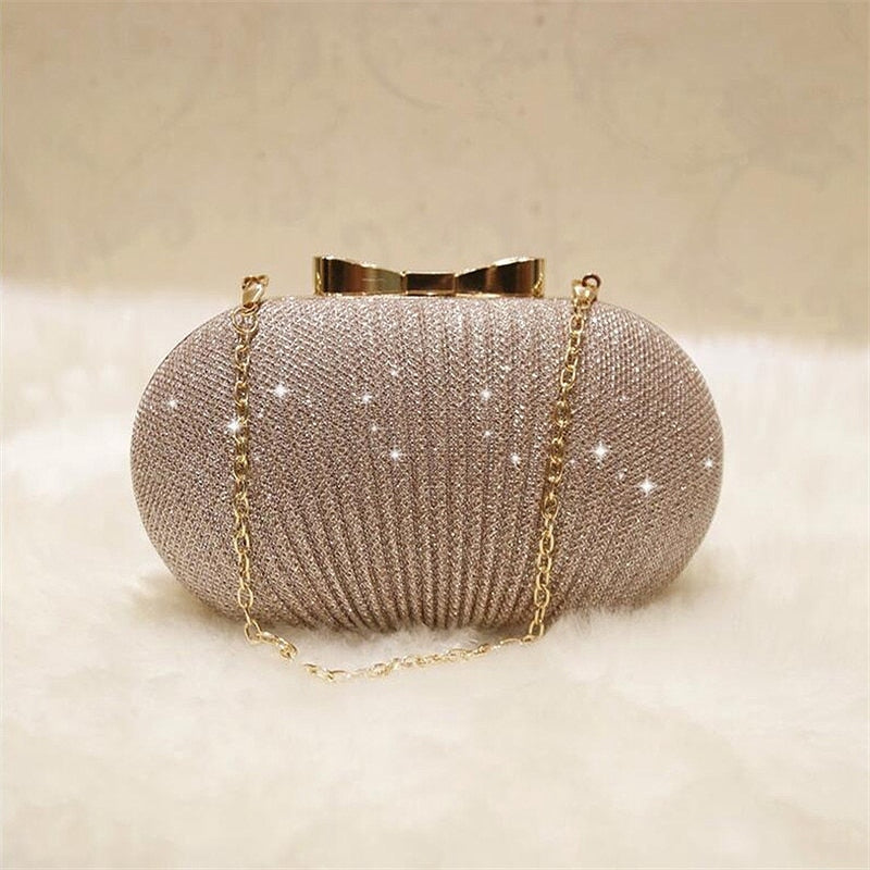 shiny evening clutch for women