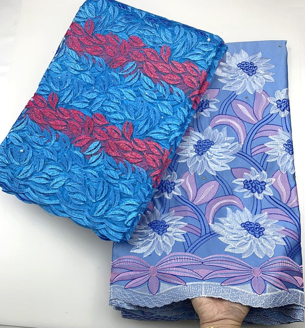 high quality net lace fabric 2.5+2.5 yard fabric 13