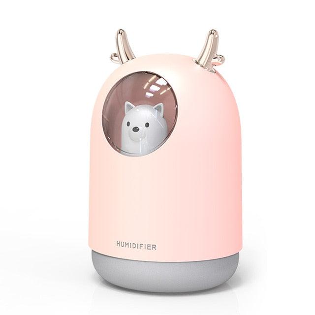romantic usb humidifier 300ml ultrasonic cool mist diffuser pink
