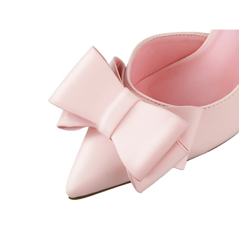 fashion butterfly knot pointed toe women high heels
