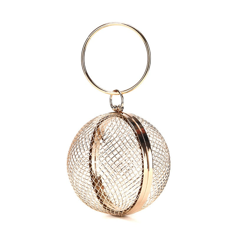 metal evening bags women's wedding bag golden party summer luxury designer handbag mini basketball purse woman wallet handbags