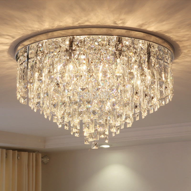 modern crystal flush mount chandeliers light for living dining room bedroom restaurant hotel decor