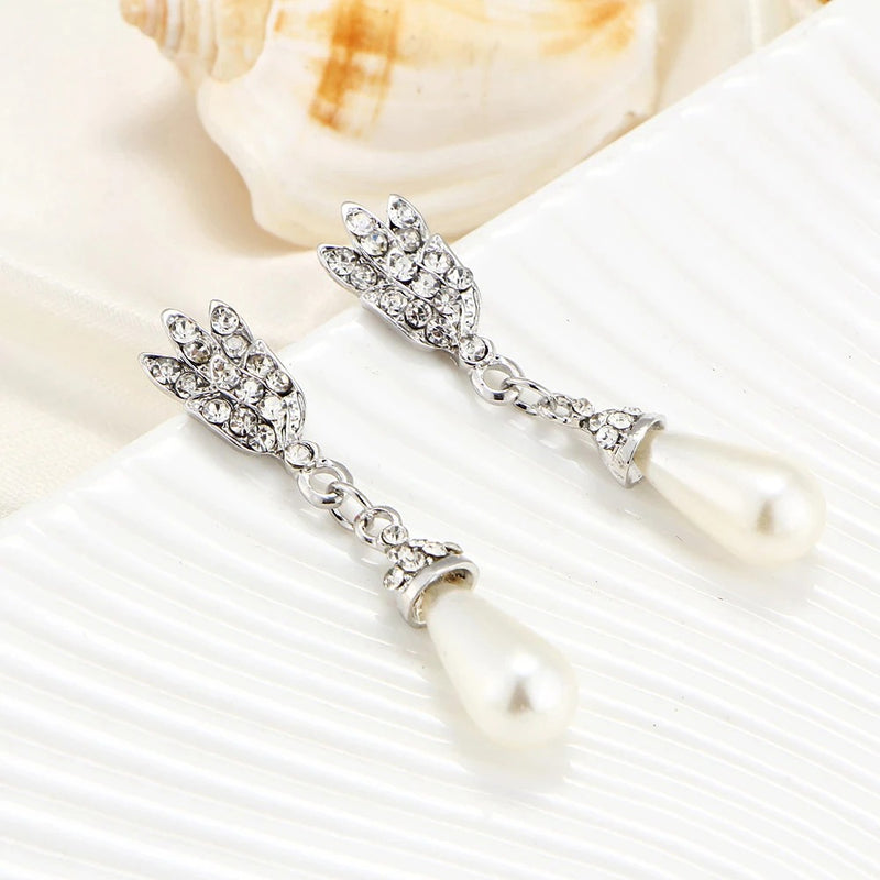 pearl rhinestone wedding bridal jewelry
