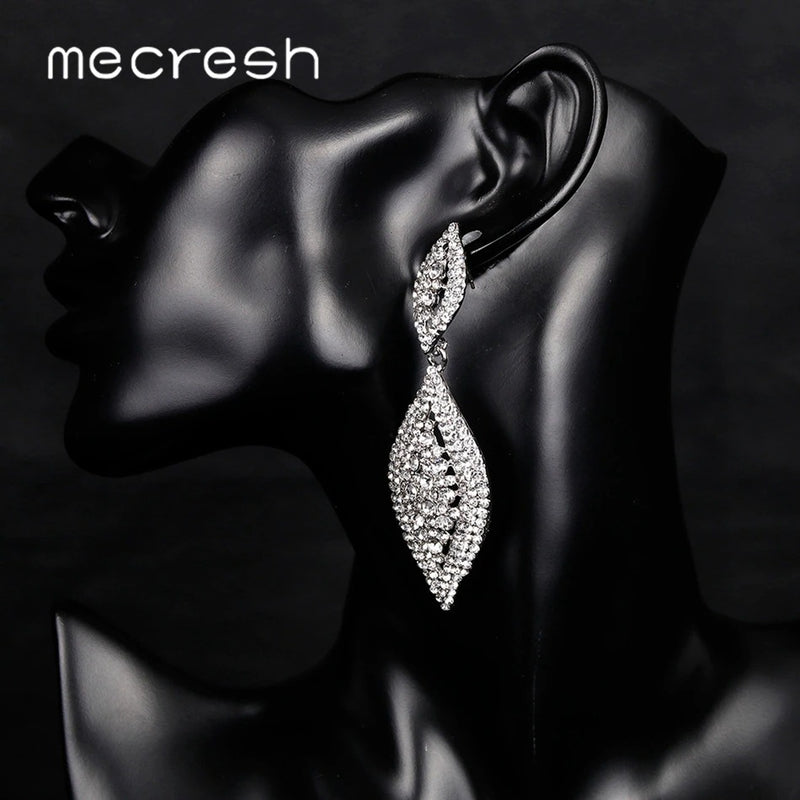 rhinestone women drop earrings for brides