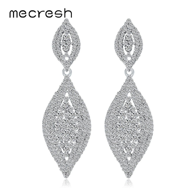 rhinestone women drop earrings for brides
