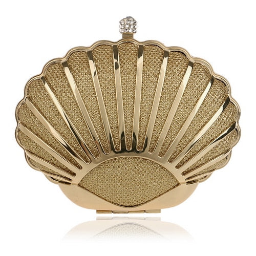 shell design diamonds day clutch ym1003gold