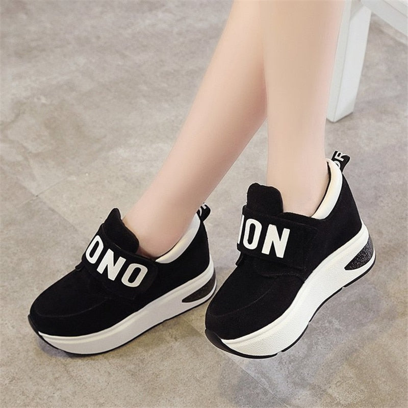 wedge casual hidden heel sneakers