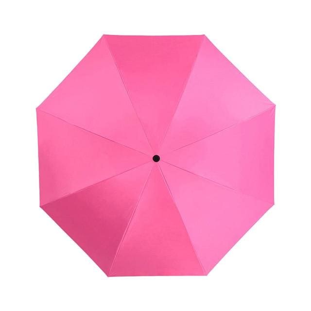 black coating sun folding umbrella pink