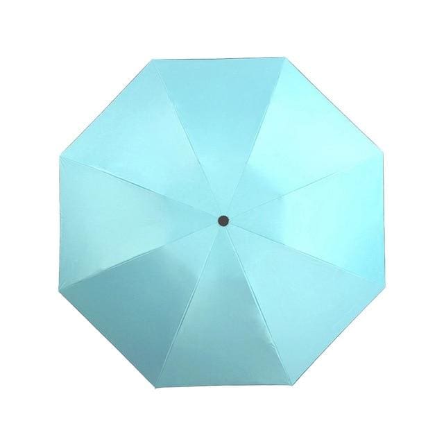 black coating sun folding umbrella sky blue