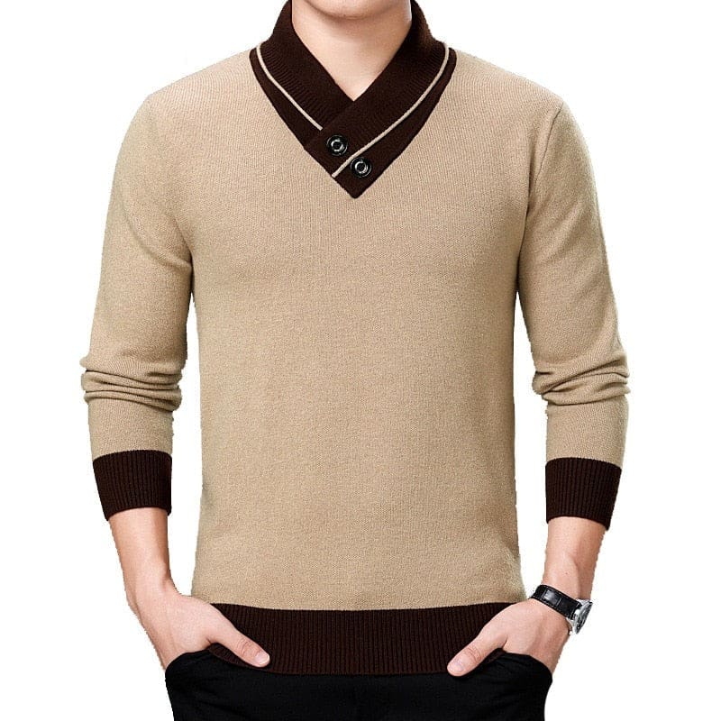 Casual Turtleneck Double Collar Slim Fit Men Sweater JACKETS