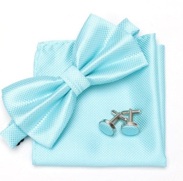 cravat cufflinks fashion butterfly party bow ties cyan