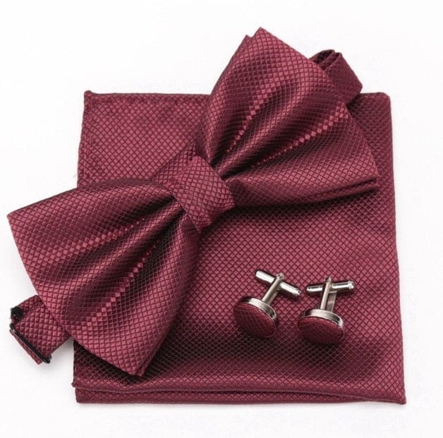 cravat cufflinks fashion butterfly party bow ties maroon