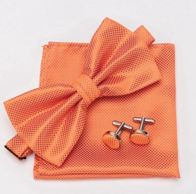 cravat cufflinks fashion butterfly party bow ties orange
