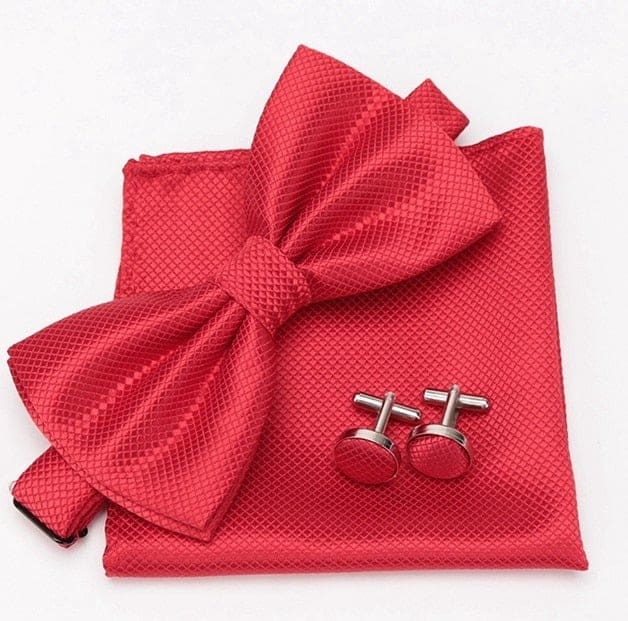 cravat cufflinks fashion butterfly party bow ties red