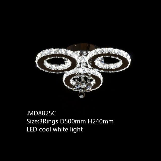 diamond ring stainless steel modern led chandelier d500 h240mm l3 cool / outside usa / 7-14 days
