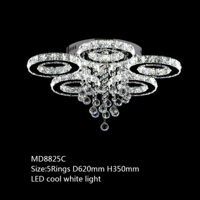 diamond ring stainless steel modern led chandelier d620 h350mm l5 cool / outside usa / 7-14 days