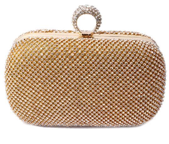diamond-studded evening bag with chain ym1000gold