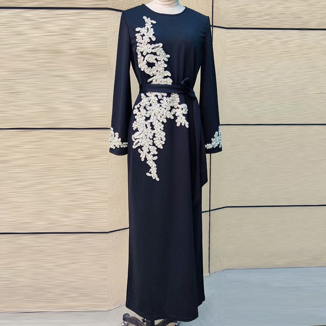 Dubai Kaftan Women Islamic Clothing Eid Festival Abaya Black Dress / XXL HIJAB & BURKA