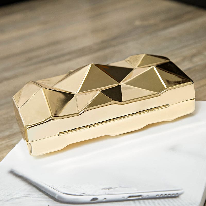elegant chain gold acrylic box geometric evening handbag for party