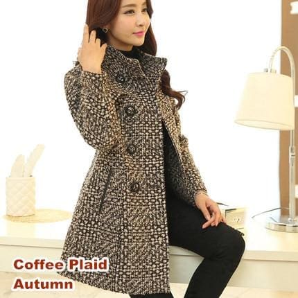 elegant wool blends women winter coat