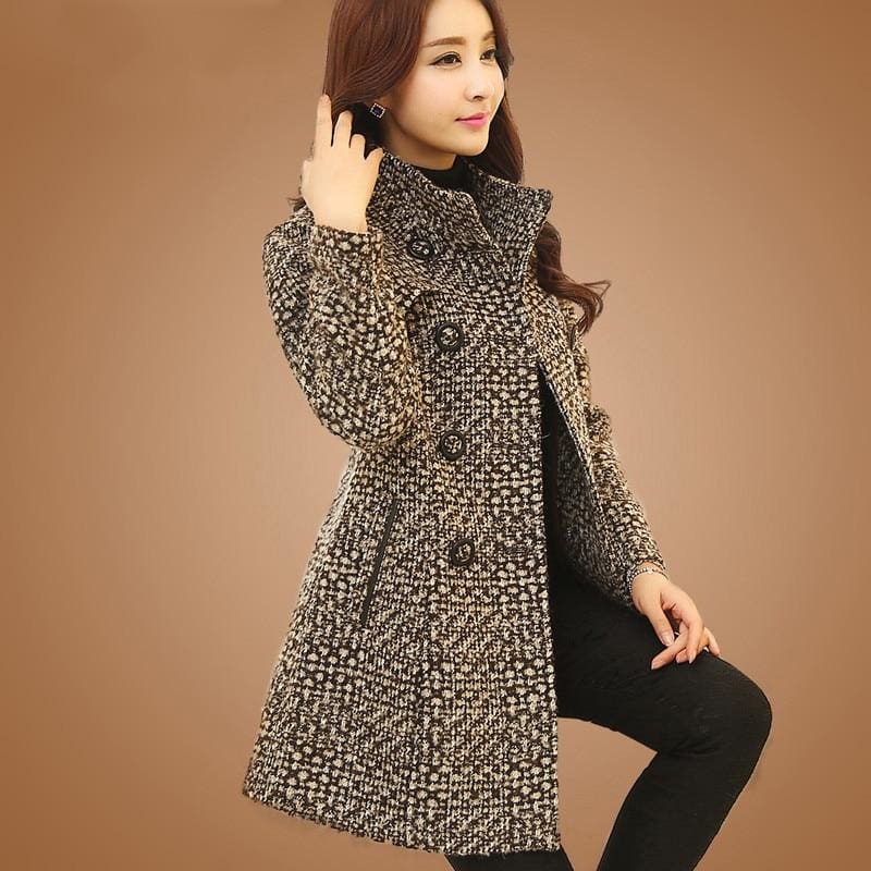 elegant wool blends women winter coat
