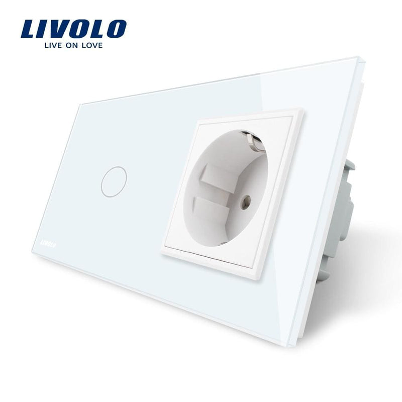 eu standard touch switch glass panel ac 220~250v 16a wall socket vl-c701-11/vl-c7c1eu-11