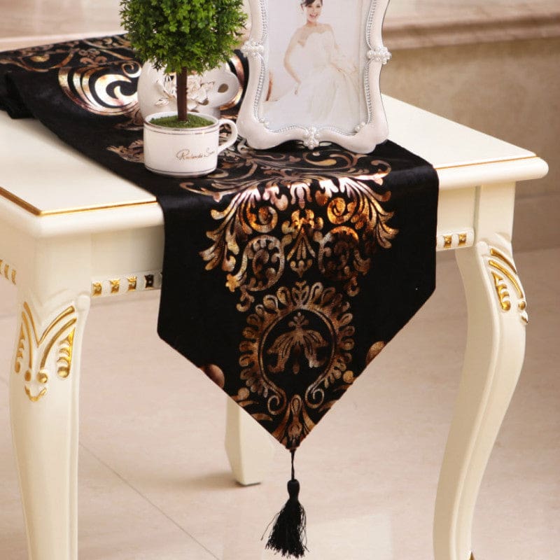 european style satin velvet table runner