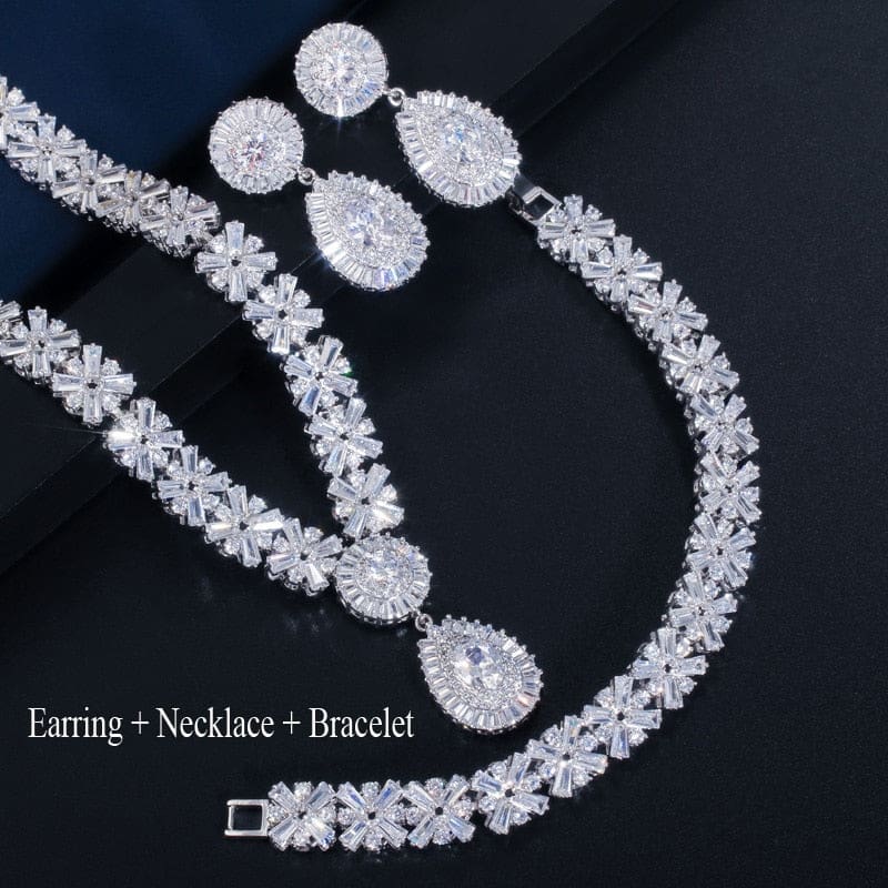 Exclusive Dubai Gold Plate Luxury Cubic Zirconia Jewelry Set JEWELRY SETS