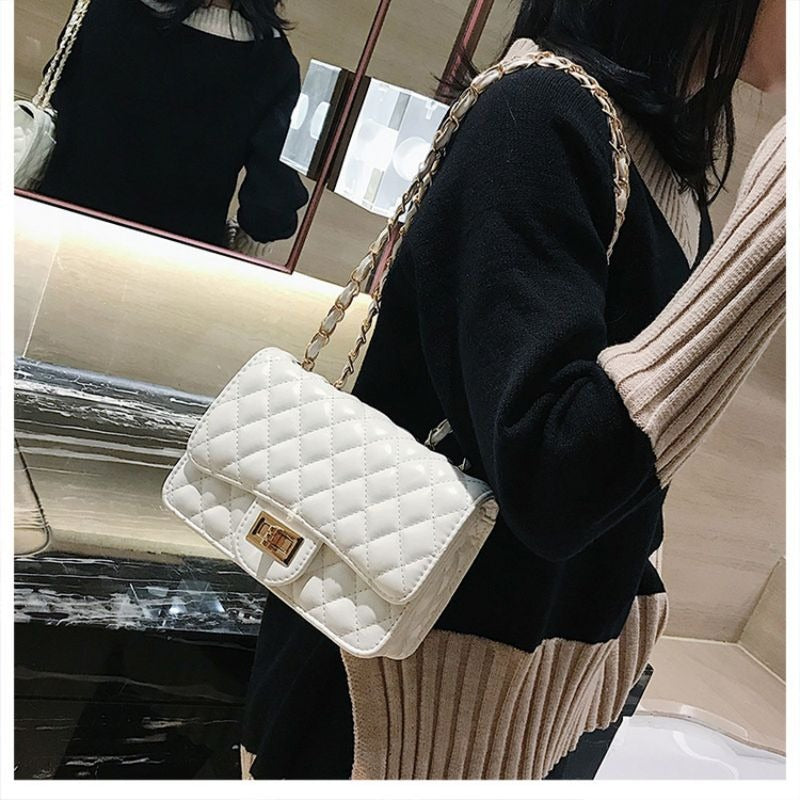 Luxury Brand PU Leather Fashion Chain Messenger Flap Clutch