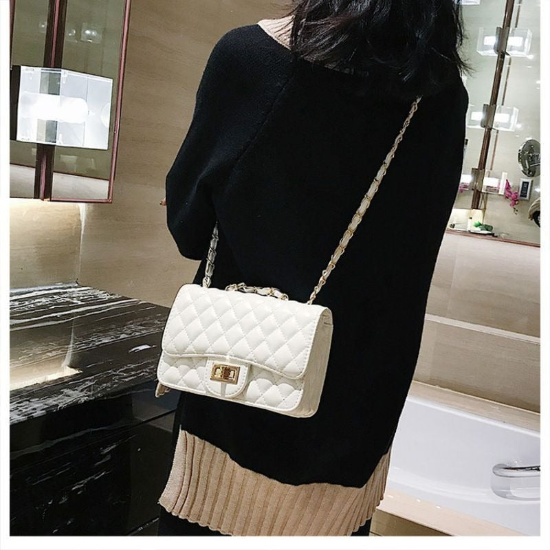 Luxury Brand PU Leather Fashion Chain Messenger Flap Clutch