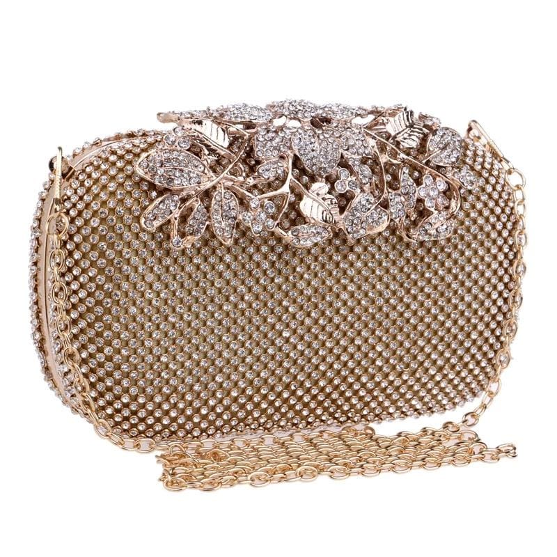 flower crystal evening clutch